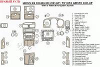Toyota Aristo (01-) декоративные накладки под дерево или карбон (отделка салона),  c или без навигационной cиcтемы , правый руль